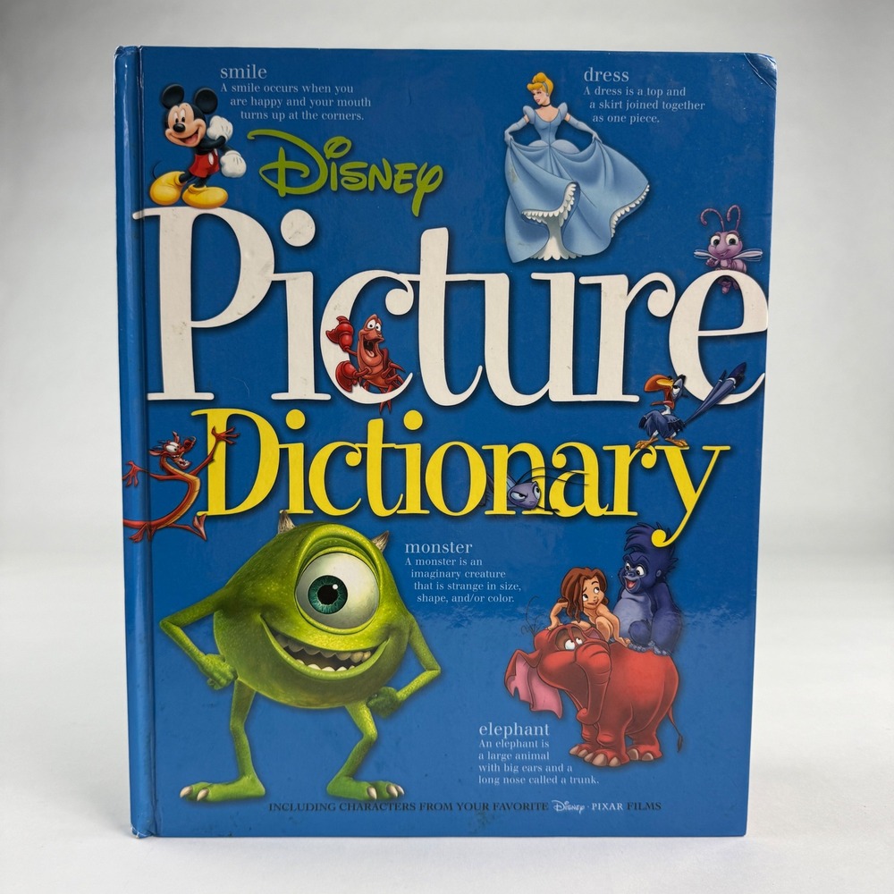 Disney Picture‎ Dictionary Hardcover 2003 Characters Pixar Mickey Cinderella
